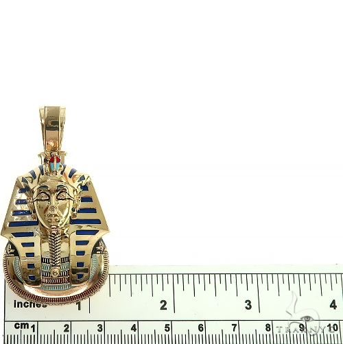 14K Gold Medium Custom Pharaoh King Tut Pendant 66471 - Image 6