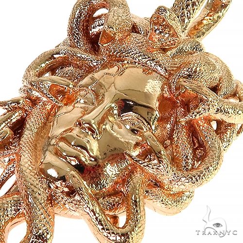 14K Gold Medusa Pendant 68163 - Image 4