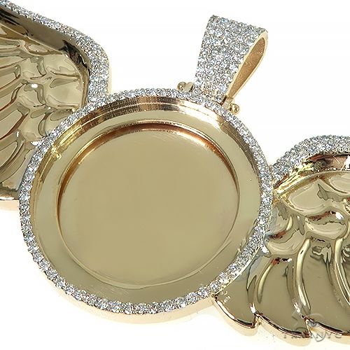14K Gold Memorial Photo Pendant With Wings 66601 - Image 4