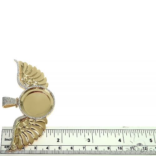 14K Gold Memorial Photo Pendant With Wings 66601 - Image 6