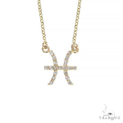 14K Gold Pisces Diamond Necklace 66715 - Image 1