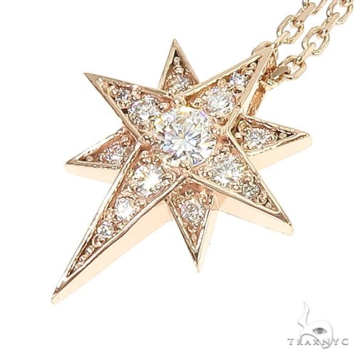14K Gold Polar Star Diamond Necklace 66808 - Image 4