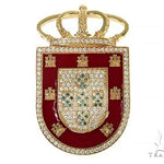 14K Gold Portugal Flag Emblem Diamond Pendant 66362 - Image 1