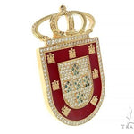 14K Gold Portugal Flag Emblem Diamond Pendant 66362 - Image 2
