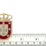 14K Gold Portugal Flag Emblem Diamond Pendant 66362 - Image 7