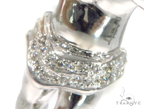 14K Gold Prong Diamond Angel Pendant 45400 - Image 3