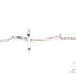 14K Gold Prong Diamond Cross Crucifix Bracelet 36640 - Image 4