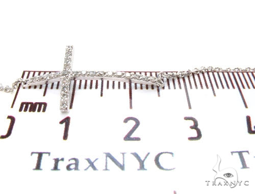 14K Gold Prong Diamond Cross Crucifix Bracelet 36640 - Image 9