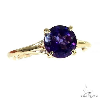 14K Gold Purple Amethyst Solitaire Engagement Ring 66424 - Image 1