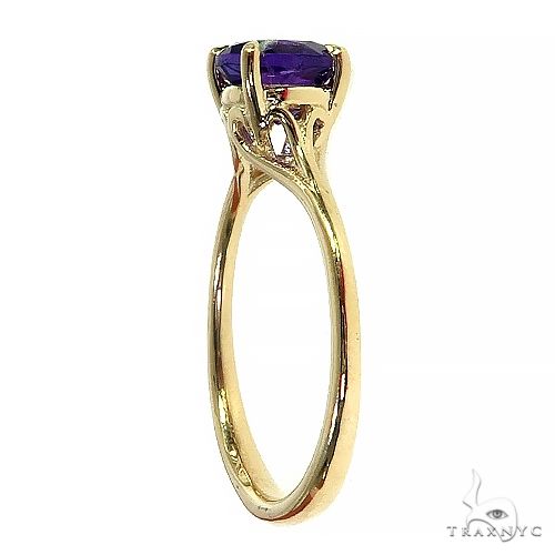 14K Gold Purple Amethyst Solitaire Engagement Ring 66424 - Image 2