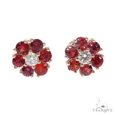 Fireflower Sapphire Diamond Earrings Small 66854 - Image 1