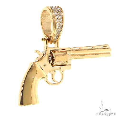 14K Gold Revolver Pendant 68877 - Image 2