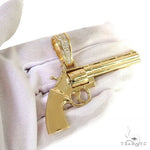 14K Gold Rotating Revolver Pendant 68879 - Image 6