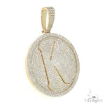 14K Gold Round Diamond 'K' Pendant 66754 - Image 2