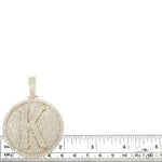 14K Gold Round Diamond 'K' Pendant 66754 - Image 5