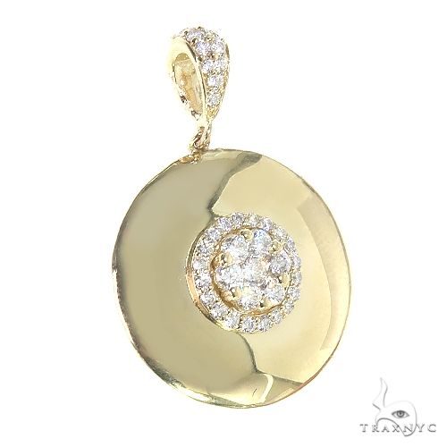 14K Gold Round Diamond Pendant 66811 - Image 2