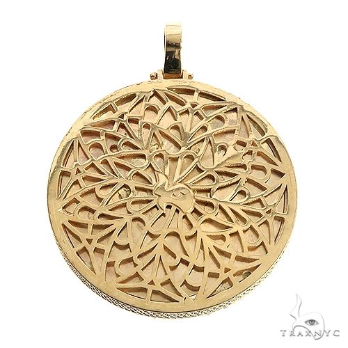 14K Gold Round Initial Diamond Pendant 66654 - Image 3