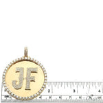 14K Gold Round Initial Diamond Pendant 66654 - Image 5