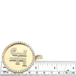 14K Gold Round Initial Diamond Pendant 66654 - Image 6