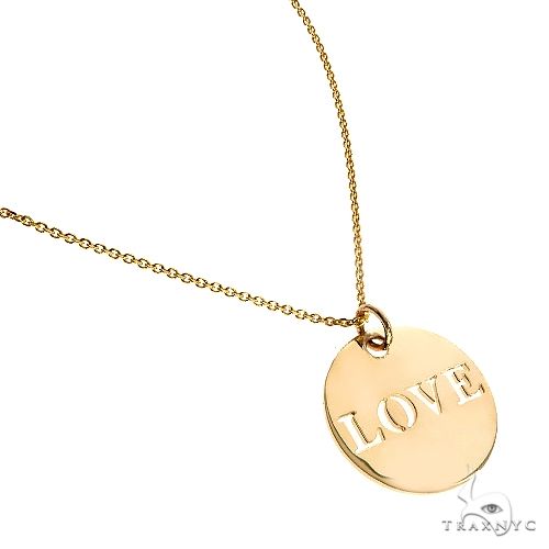 14K Gold Round Love Pendant 66678 - Image 2