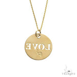 14K Gold Round Love Pendant 66678 - Image 3