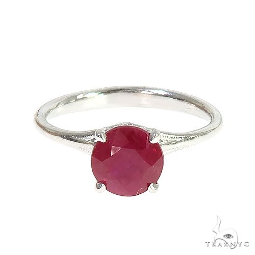 14K Gold Ruby Solitaire Engagement Ring 66602 - Image 2