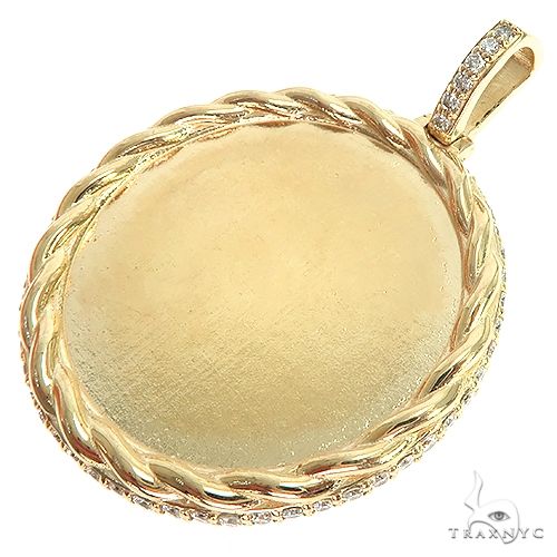 14K Gold Side Diamond Frame Memorial Photo Pendant 66801 - Image 3