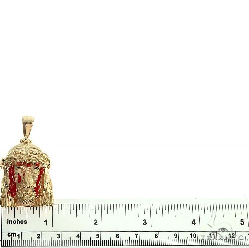 14K Gold Blood Dripping Jesus Face  Pendant 66482 - Image 5