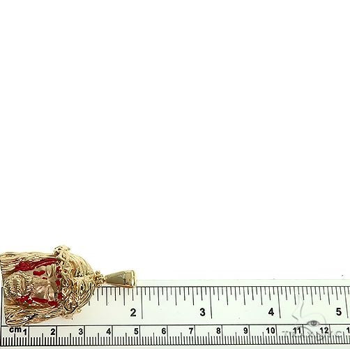 14K Gold Blood Dripping Jesus Face  Pendant 66482 - Image 6