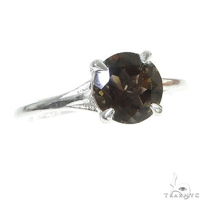 14K Gold Smokey Topaz Solitaire Engagement Ring 66435 - Image 1