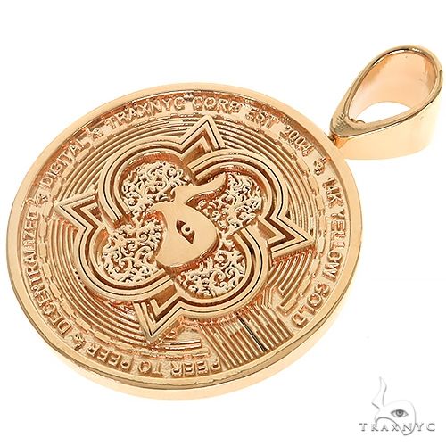 14K Gold TraxNYC Spinning Bitcoin Pendant 67366 - Image 6