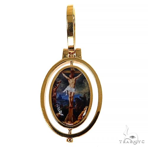 14K Gold Spinning Photo Pendant 67966 - Image 4