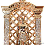14K Gold St. Lazarus Diamond Frame Pendant 67748 - Image 3