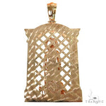 14K Gold St. Lazarus Diamond Frame Pendant 67748 - Image 5