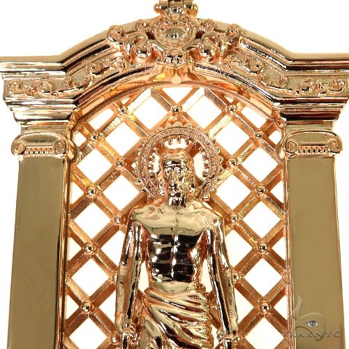 14K Gold St. Lazarus Frame Pendant 67747 - Image 3