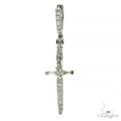 14K Gold Sword Skull Single Earring 66523 - Image 1