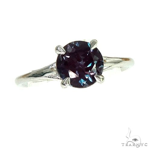 14K Gold Synthetic Alexandrite Solitaire Engagement Ring 66430 - Image 1