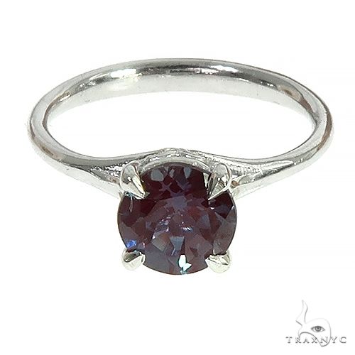 14K Gold Synthetic Alexandrite Solitaire Engagement Ring 66430 - Image 2