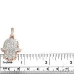 14K Gold Two Tone Hamsa Diamond Pendant 66867 - Image 5