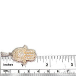 14K Gold Two Tone Hamsa Diamond Pendant 66868 - Image 4