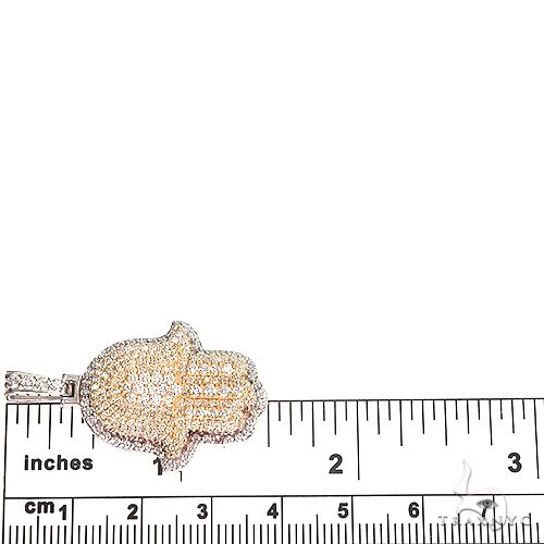 14K Gold Two Tone Hamsa Diamond Pendant 66868 - Image 4