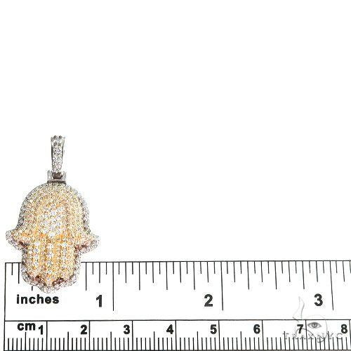 14K Gold Two Tone Hamsa Diamond Pendant 66868 - Image 5