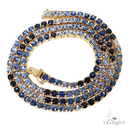 14K Gold Water Sapphire Tennis Chain 66710