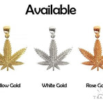 14K Gold Weed Pendant 66342 - Image 7