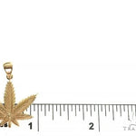 14K Gold Weed Pendant 66342 - Image 6