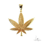 14K Gold Weed Pendant 67820 - Image 1