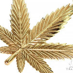 14K Gold Weed Pendant 10K Franco Chain Set 66363 - Image 3