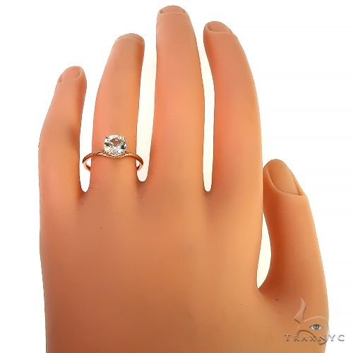 14K Gold White Topaz Solitaire Engagement Ring 66427 - Image 5