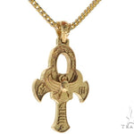 14K TraxNYC's Mystique Ankh Cross Crucifix 10K Franco Chain Set 57204 - Image 2