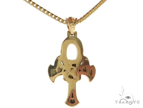 14K TraxNYC's Mystique Ankh Cross Crucifix 10K Franco Chain Set 57204 - Image 4